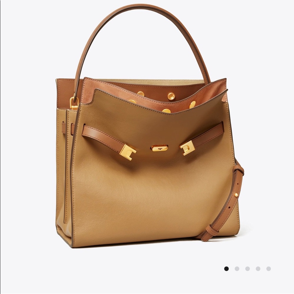 Tory Burch Lee Radziwill Double Bag. Full size. Tiramisu. Beautiful condition.